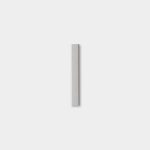 WoodUpp presents a single slim silver aluminium profile centered on a pale gray background. The product is a narrow rectangular metal strip with matte finish, crisp edges and a soft drop shadow, suggesting a minimalist flush handle or furniture/cabinet profile for modern interiors.