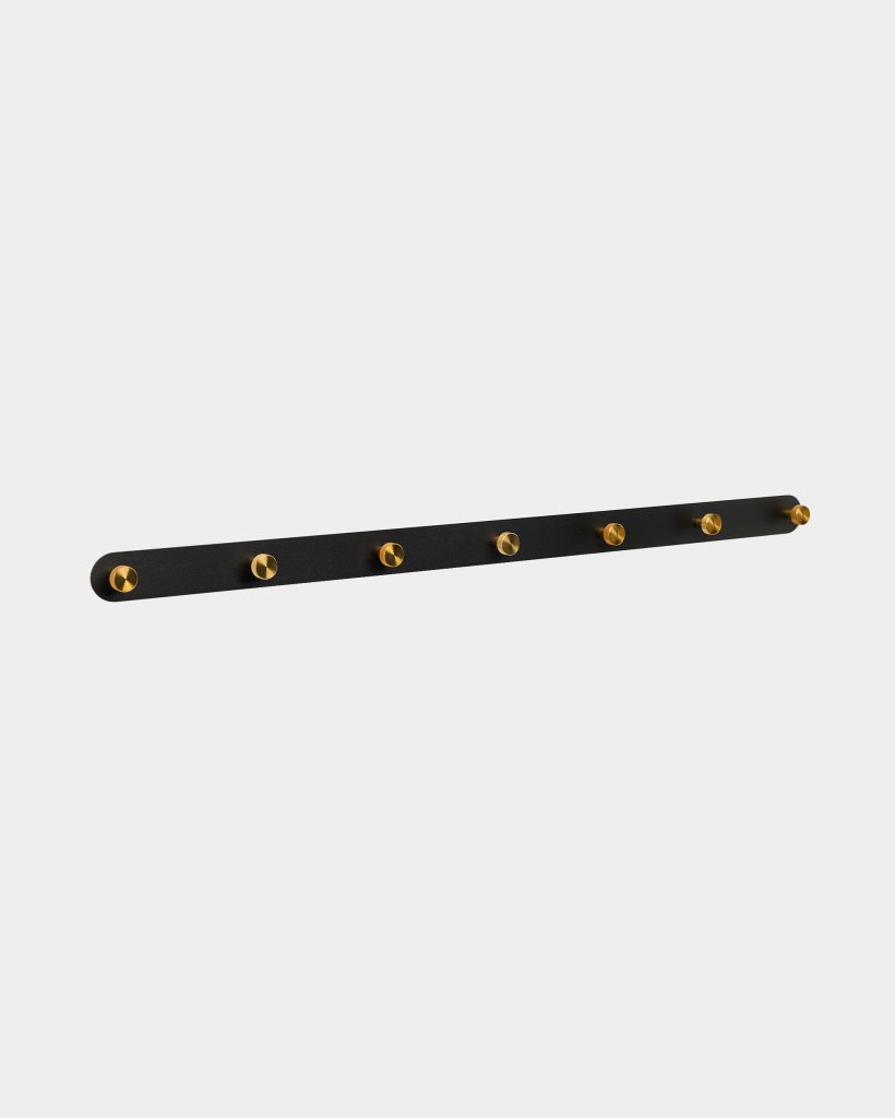 Featured image for the post: Coat Hook Rack - Black/Brass
