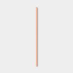Centered on a white background, a single WoodUpp narrow wooden slat is shown vertically — a slim rectangular profile in pale peach lacquer with fine wood grain and soft drop shadow. The WoodUpp wooden strip appears smooth, straight-edged, and suitable as a trim or dowel.