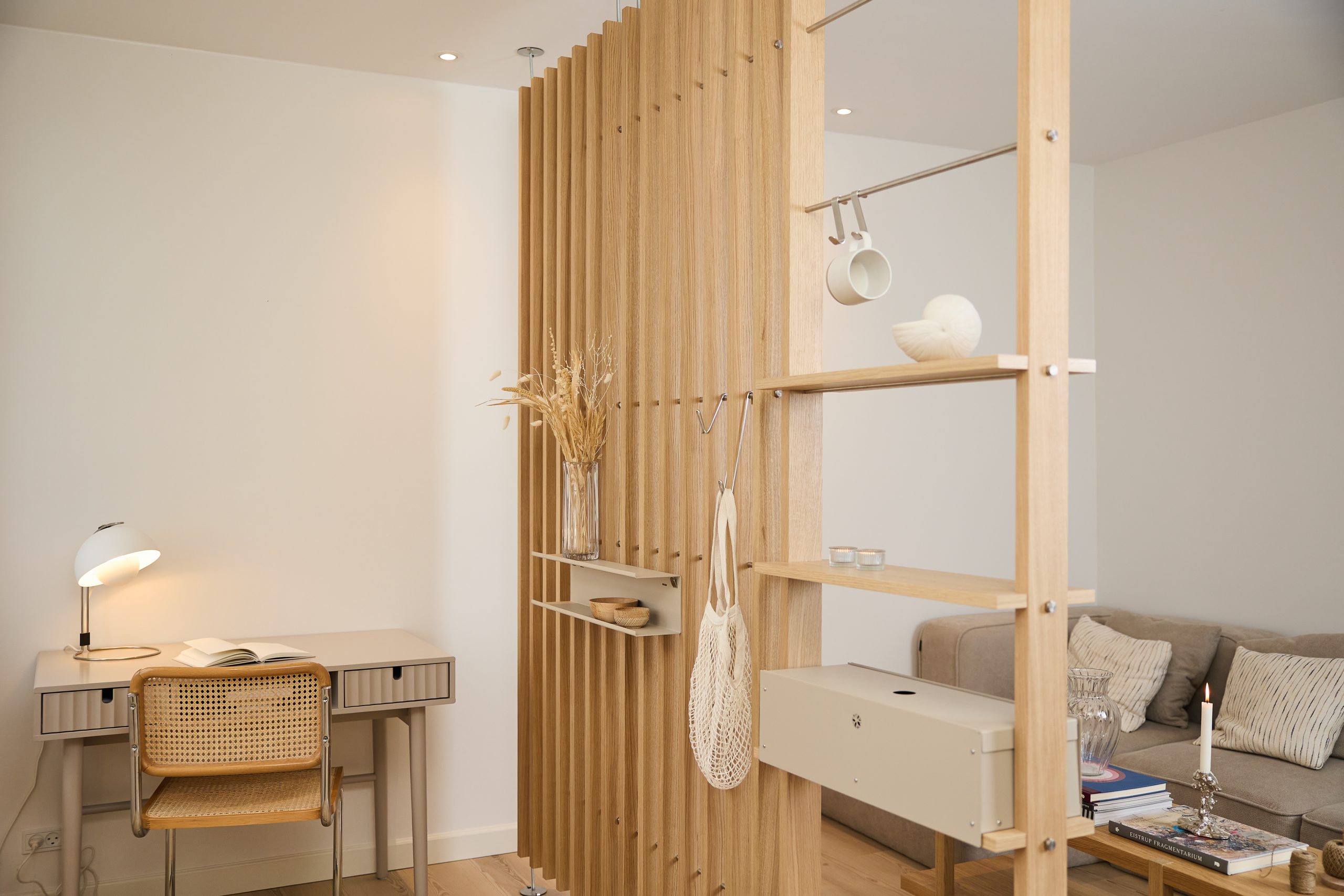 Interior design with WoodUpp panels and interactive hotspots